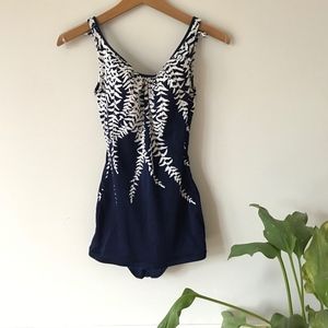 DeWeese Vintage 50’s Fern Leaf Print Swim Suit